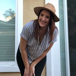 Button Blouse/ Striped/ Cotton